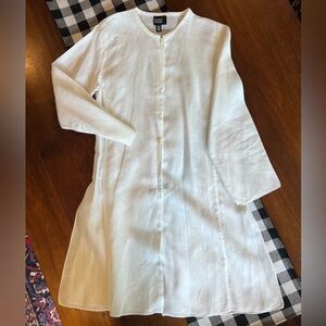 Eileen Fisher White Button-Front Tunic